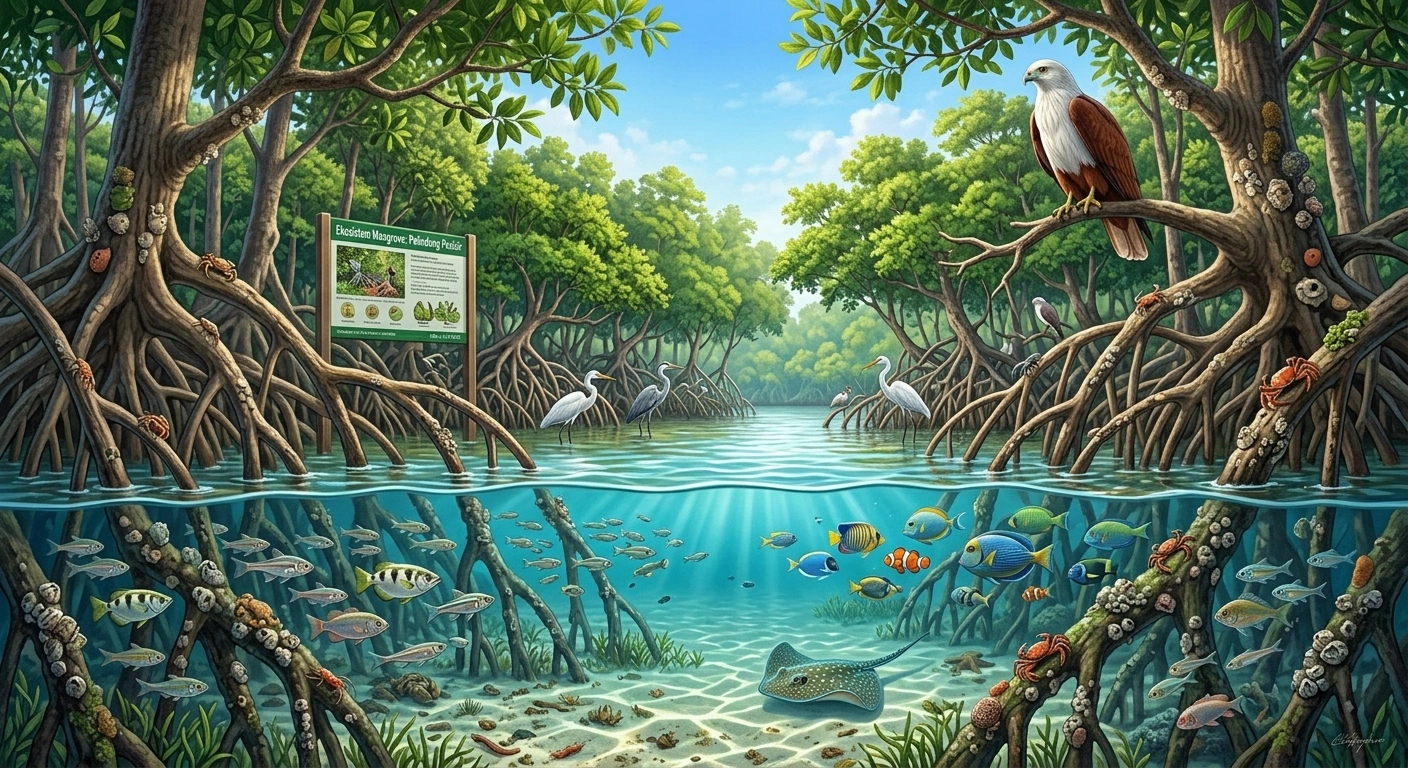 Mangrove Garis Hijau di Antara Darat dan Laut
